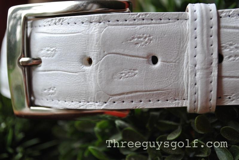 Blue & White Alligator Genuine Leather Golf Belt